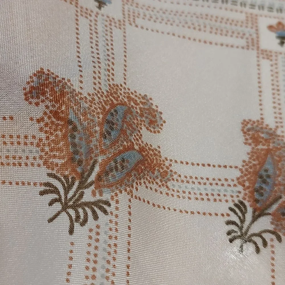 Pierre Cardin Floral Windowpane Check Oblong Scarf Vintage